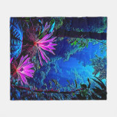 Mystisch gloeiend jungle bloemontwerp fleece deken (Voorkant (Horizontaal))