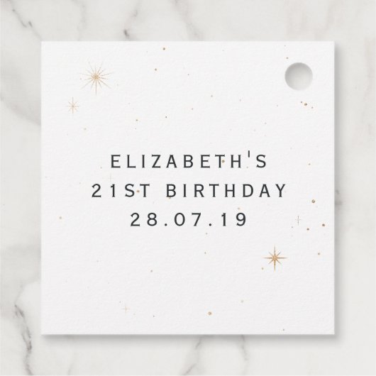 Mystisch kosmisch niestisch strand bedankjes labels (Achterkant)