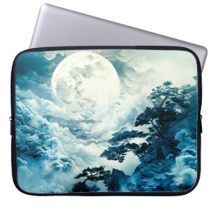 Mystisch maanverlicht berglandschap laptop sleeve