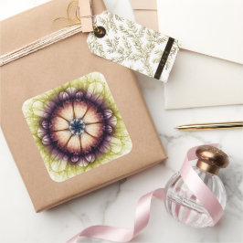 Mystisch, magisch, bloemtisch patroon vierkante sticker