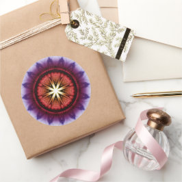 Mystisch symbolisch fractal patroon ronde sticker