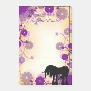 Mystische eendriek met lijnen (geel met paars) post-it® notes