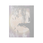 Mystische heks, zwarte kat, volle maan notitieblok (Gedraaid)