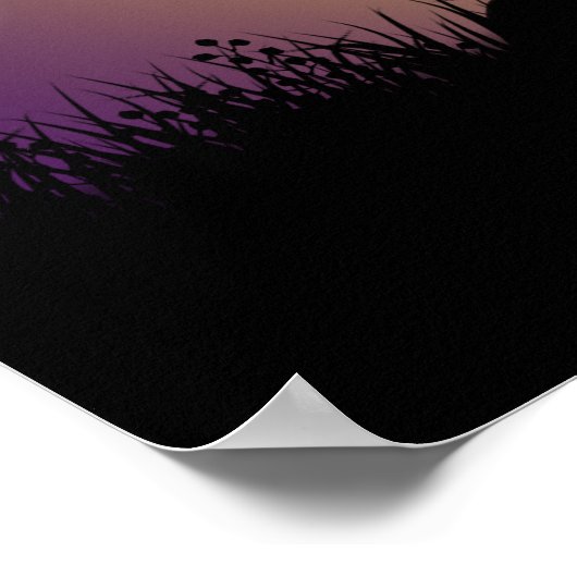 Mystische heks, zwarte kat, volle maan poster (Hoek)