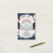 Mystische Kosmische Hemelse Uil Post-it® Notes (Op bureau)