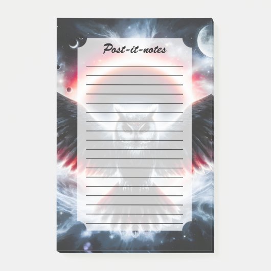 Mystische Kosmische Hemelse Uil Post-it® Notes (Voorkant)