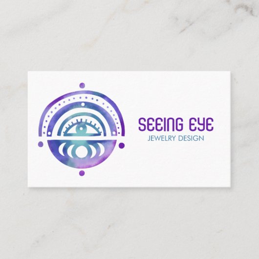 Mystische ogen Magische Elegant Boho Waterverf Visitekaartje (Voorkant)