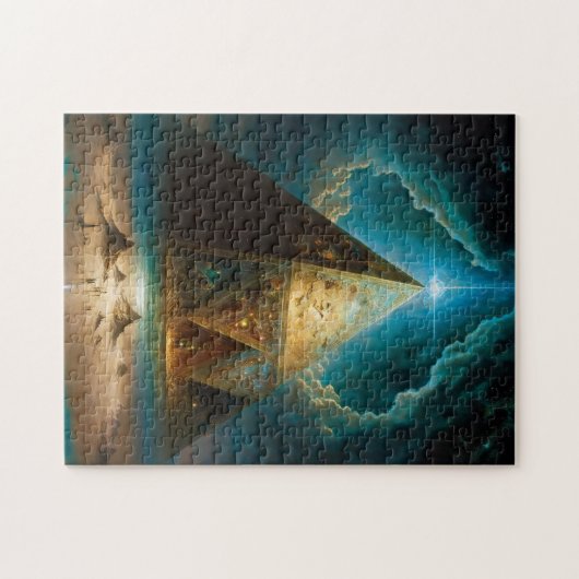 Mystische piramide Visionary Art Legpuzzel (Horizontaal)