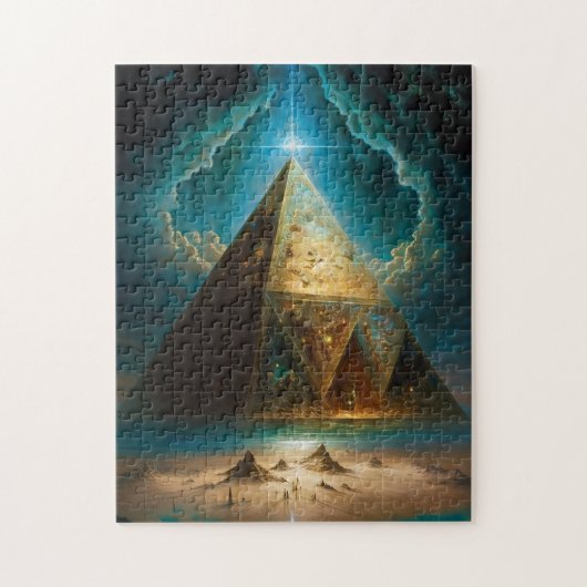 Mystische piramide Visionary Art Legpuzzel (Verticaal)