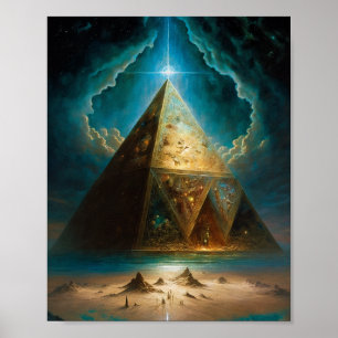 Mystische piramide Visionary Art Poster