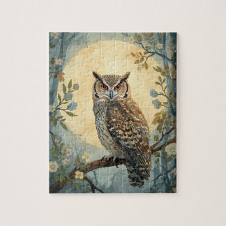 Mystische Uil Maanlicht Bos Kunst | Bosuil I Legpuzzel