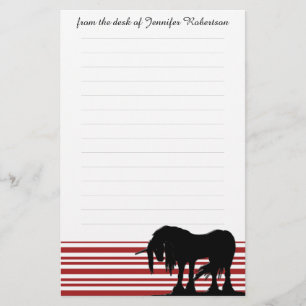 Mystische Unicorn (rode strepen) Briefpapier