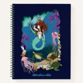 Mystische Zeemeermin Oceaan Fantasie Blauwe Zeelev Notitieboek (Voorkant)