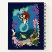 Mystische Zeemeermin Oceaan Fantasie Blauwe Zeelev Notitieboek (Achterkant)