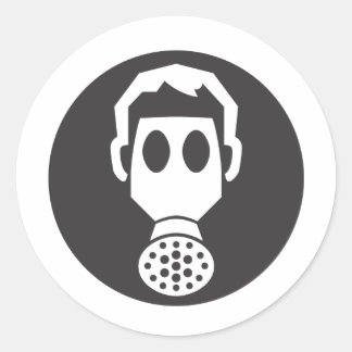Mythbusters gasmasker ronde sticker