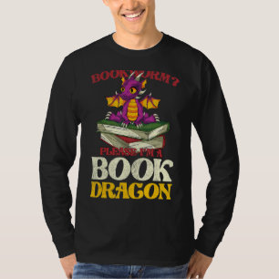 Mythical Creater Bookworm Reading Book Dragon T-shirt