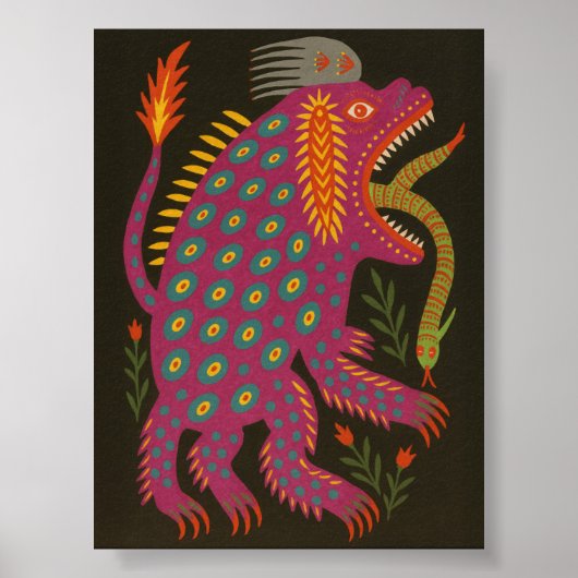 Mythical Creature Folk Art Print (Voorkant)