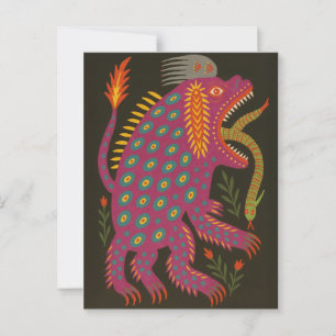 Mythical Creature Folk Art Print Briefkaart