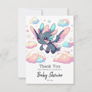 Mythical Dragon Baby shower Bedankkaart