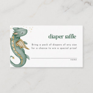 Mythical Dragon Diaper Raffle Kaart voor Baby show Visitekaartje