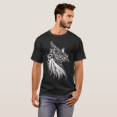 Mythical Dragon Mandala - Fantasy Horned Head T-shirt (Voorkant volledig)