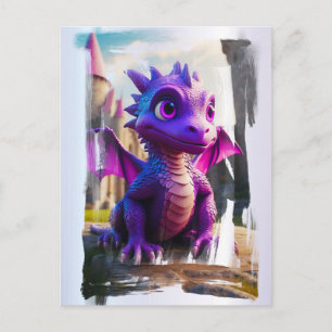 *~* Mythical Fantasy AP48 Kinder Dragon Cartoon Briefkaart