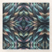 Mythical Feathers Glazen Onderzetter (Voorkant)