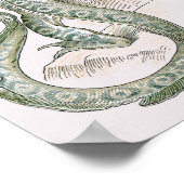 Mythical Lizard Dragon on Rocks,  mythologie Poster (Hoek)