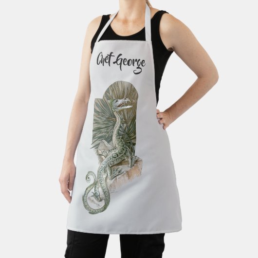 Mythical Lizard Dragon on Rocks,  mythologie Schort (Insitu)