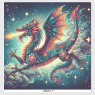 Mythical Marvels: op maat gesneden Dragon Vinyl St Sticker