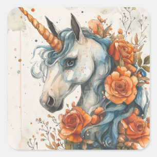 Mythical Unicorn Vierkante Sticker