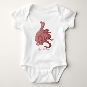 mythisch fantasiekertje schattige rode draak romper