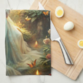 Mythisch meisje in het bos theedoek (Quarter Fold)