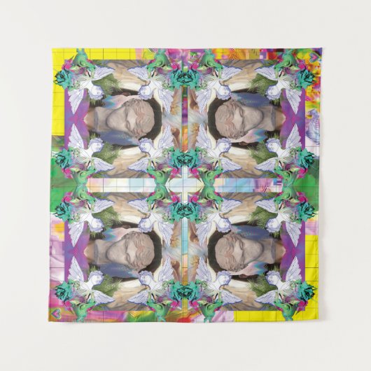 Mythisch spiegeltapijt wandkleed (Voorkant (horizontaal))