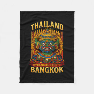 Mythisch Thaise Demon Ngkok Vuur Masker Kunst Souv Fleece Deken
