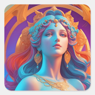 Mythische Aphrodite Portret Vierkante Sticker