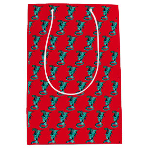 Mythische Blauwe Draak Rode Oceaan Fantasie Medium Cadeauzakje