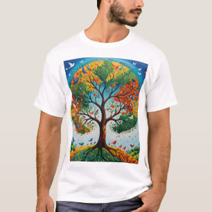 Mythische boom van de seizoenen - Gond Art T-shirt