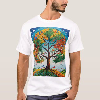 Mythische boom van de seizoenen - Gond Art T-shirt