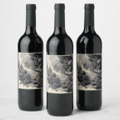 Mythische bos en kasteel fantasie kunstwerken wijn etiket (Flessen)