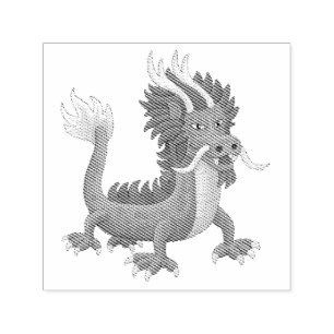 Mythische Chinese Draak Zelfinktende Stempel