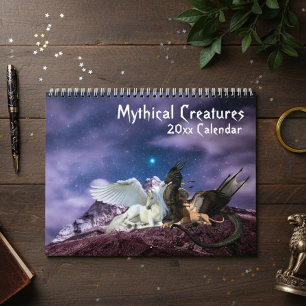 Mythische creaties Fantasy Unicorn Dragon Mermaid Kalender