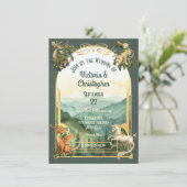 Mythische dieren Bos wezens Dragon Wedding Kaart (Staand voorkant)