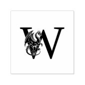 Mythische Draak Over Enkel Vet Initial Monogram Zelfinktende Stempel (Design)