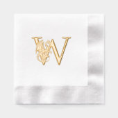 Mythische draak over enkelvoudig vet Initiaal mono Folie Servetten (Voorkant)