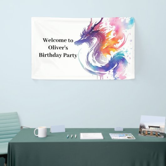 Mythische Dragon Magicland Verjaardag Spandoek (Beurs)