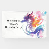 Mythische Dragon Magicland Verjaardag Spandoek (Horizontaal)