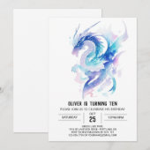 Mythische Dragon's Majestic Verjaardag Kaart (Voorkant / Achterkant)