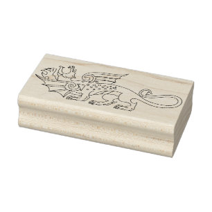 Mythische Drakenkunststempel Rubberstempel
