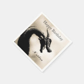 Mythische drakenverjaardag servet (Hoek)